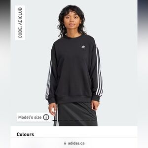 ADIDAS 3-STRIPES OVERSIZED CREW SWEATSHIRT